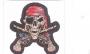 Etichetta in stoffa ricamata Pirate Skull 1 X 11,5