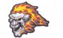 Etichetta in stoffa ricamata Flame Skull Head 4x4