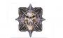 Etichetta in stoffa ricamata Gothic Skull Cross 12x11