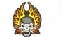 Etichetta in stoffa ricamata Flame helmet Skull patch 9x12.5