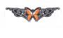 Etichetta in stoffa ricamata Tribal Butterfly patch 12x3.5