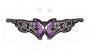 Etichetta in stoffa ricamata Purple Butterfly Mini Patch