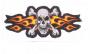 Etichetta in stoffa ricamata Yellow Flame Skull Mini Patch