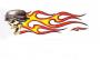 Decalco sx FLAMING BIKER SKULL  3X10