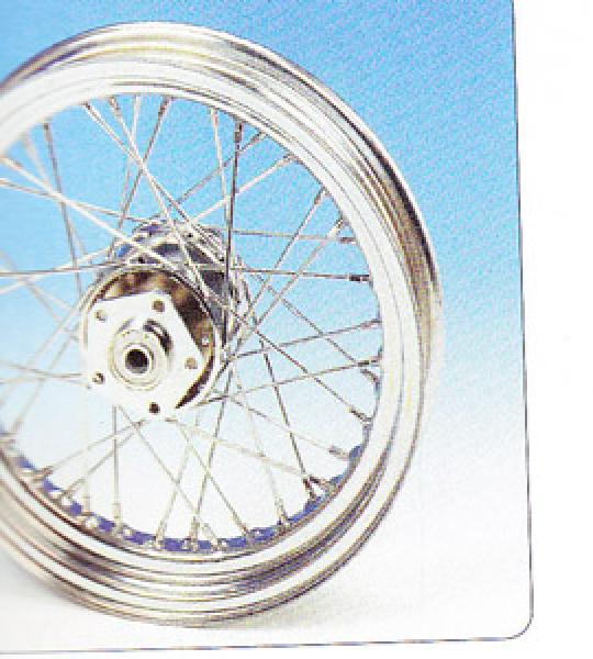 Ruota assemblata da 3.00x16 con raggi cromati e flange con fori da 5/16 per Harley dal 1973 al 1983