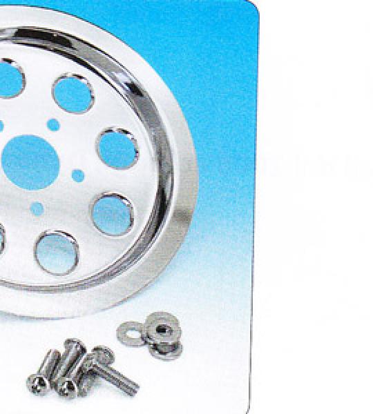 Inserto cromato per puleggia posteriore con bulloni e viti per Harley Sportster 5 marcr con pulegge posteriori a 61 denti 1991-2003