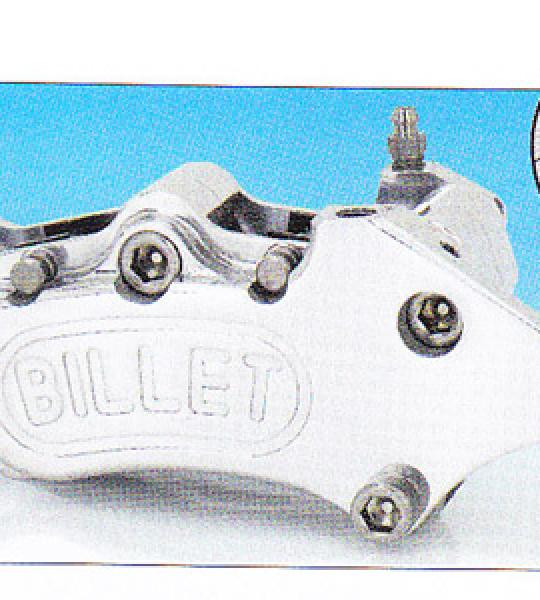 Pinza freno anteriore lucidata a 4 pistoni per Harley FL 1976-1983 con disco singolo da 10