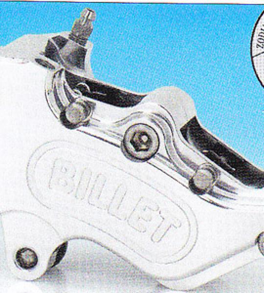 Set pinza detra e sinistra anteriore nera a 4 pistoni per Harley Sportster 1976-1983, FX e FXWG con forcella Showa e doppio disco da 10