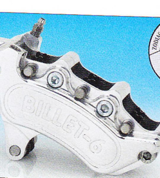 Set pinza anteriore destra e sinistra lucidata Mini 6 a 6 pistoni per Harley modelli dal 1984 al 1999 con disco da 13, escluso Springer