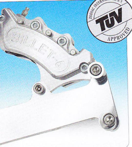 Pinza posteriore nera con staffa a 6 pistoni per Harley FXR 1982-1994 con disco di serie da 11 1/2