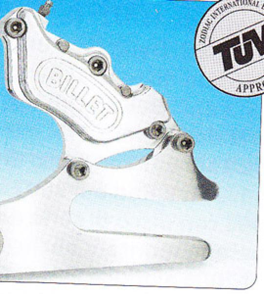 Solo staffa per pinza posteriore nera a 4-6 pistoni per Harley Dyna 1990-1999 con disco di serie da 11 1/2