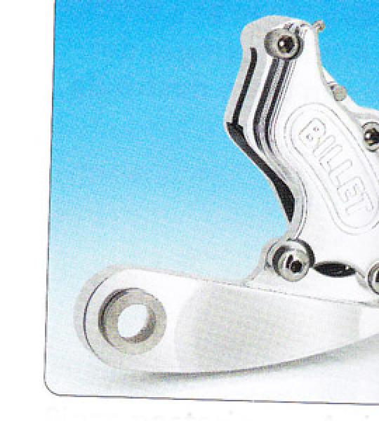 Solo staffa per pinza posteriore lucidata a 4-6 pistoni per Harley Softail 5 marce dal fine 1987 al 1999 con disco di serie da 11 1/2