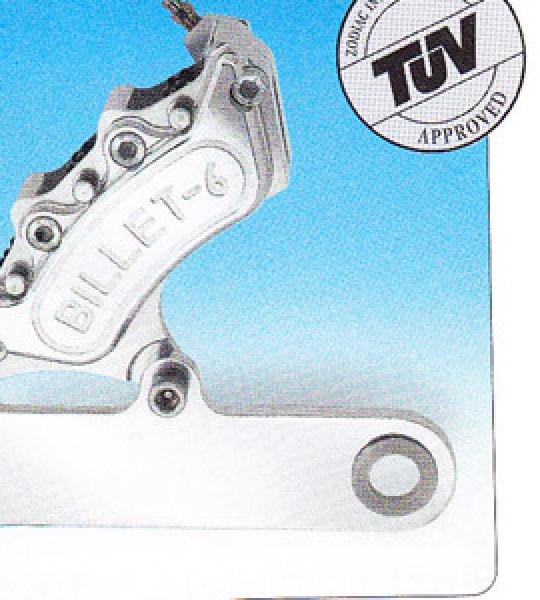 Pinza posteriore nera con staffa Mini6 a 6 pistoni per Harley Sportster 1984-1999