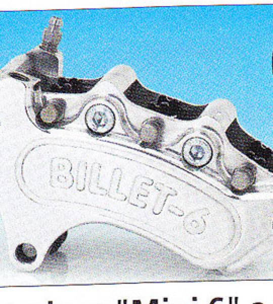 Set pinza anteriore sinistra nera Mini 6 a 6 pistoni per Harley Sportster dal 2000 ad oggi con disco di serie da 11 1/2, Dyna 2000-2005 con disco di serie da 11 1/2 d