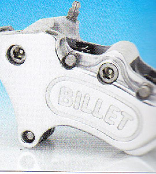 Pinza freno anteriore destra nera a 4 pistoni per Harley dal 2000 ad oggi con disco di serie da 11 1/2