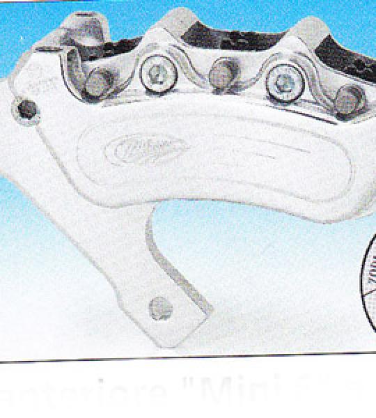 Set pinza anteriore sinistra lucidato Mini 6 a 6 pistoni si monta senza staffe extra sull e forcelle Fat Bubba e Naked Bubba con disco da 11 1/2