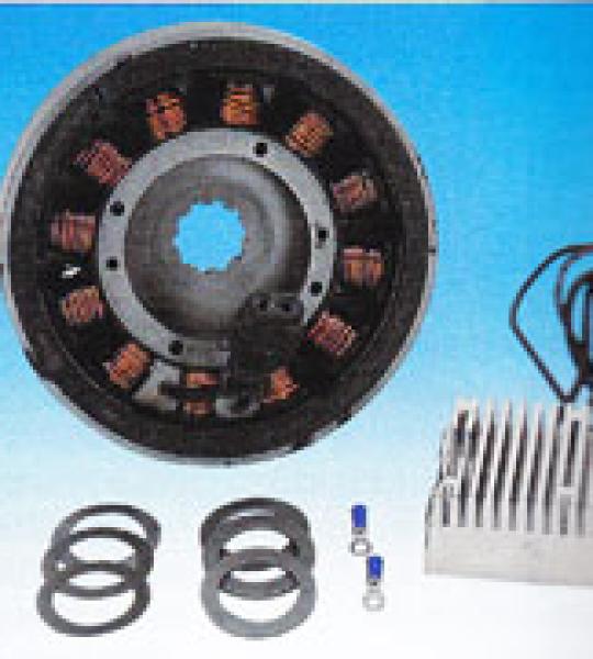 Kit alternatore completo da 32 Amp con regolatore nero per Harley Davidson FL/FX 1970-1989, FXR 1982-1994, FLH/FLT 1980-1998, Softail 1990-1999 e Dyna 1993-1998